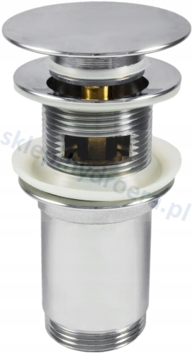 Korek klik klak z przelewem  srebrny chrom DEANTE NHC_010U