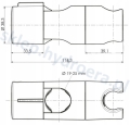 Uchwyt do słuchawki prysznicowej na drążek fi 19, 22,23,24,25 mm chrom