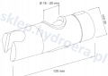 REGULOWANY UNIWERSALNY UCHWYT PRYSZNICOWY DRĄŻKA 18-25 MM chrom