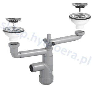 Syfon PREVEX do zlewu podwójny teleskopowy z sitkami