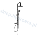  Zestaw prysznicowy nadtynkowy z deszczownicą okrągłą i mydelniczką czarny
