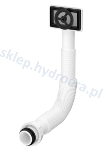 PRZELEW DO ZLEWU KUCHENNEGO UNIWERSALNY ELASTYCZNY 2W1 CZARNY MAT