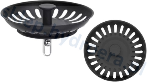 KOREK SITKO ZATYCZKA SPUST DO ZLEWU 90mm CZARNY MAT