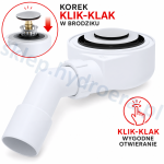 Syfon brodzika NISKI 50mm z korkiem klik-klak
