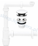 SYFON UMYWALKOWY OSZCZĘDZAJĄCY MIEJSCE Z KORKIEM KLIK-KLAK BIAŁY 1 1/4" FI 32 MM