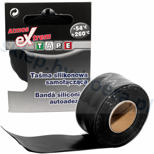Taśma silikonowa naprawcza ATMOS czarna 25 mm x 3 m do RUR WĘZY PRZEWODÓW 