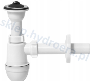Syfon z sitkiem butelkowy biały do umywalki 1"1/4 x 32 mm