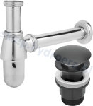 Syfon butelkowy chrom srebrny metalowy korek klik klak czarny mat