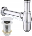 Syfon umywalkowy  butelkowy metalowy  korek klik klak bez przelewu chrom