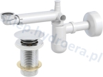 Syfon teleskopowy umywalkowy z korkiem klik-klak chrom bez przelewu