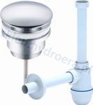 Syfon umywalkowy butelkowy biały z korkiem klik-klak chrom regulowany