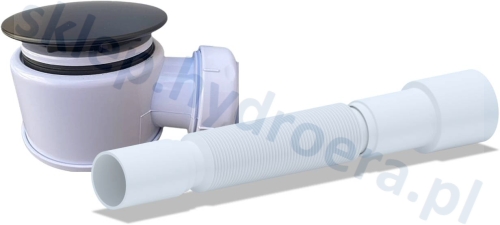 Syfon do brodzika brodzikowy 50 mm czarny z elastycznym odpływem