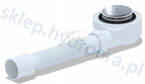 Syfon brodzikowy 50 mm niski z elastycznym uniwersalnym odpływem 