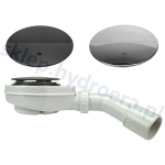 Instadrain syfon brodzika 90mm czyszczony od góry dwa grzybki chrom i czarny 2611