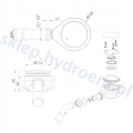 Instadrain syfon brodzika 90mm czyszczony od góry dwa grzybki chrom i czarny 2611