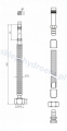 Wężyk wąż do baterii  CZARNY w oplocie komplet 2 szt  3/8 x M10 60 cm N-W 2558