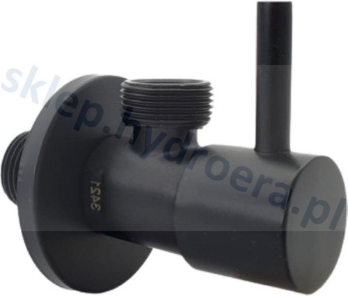 Zawór 1/2" x 1/2" do baterii kątowy z głowicą ceramiczną czarny