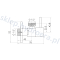 Zawór 1/2" x 1/2" do baterii kątowy z głowicą ceramiczną czarny