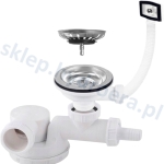 Syfon niski do zlewu z sitkiem  115 z kwadratowym przelewem