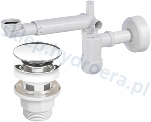 Syfon umywalki Prevex teleskopowy + korek klik-klak chrom