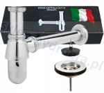 Syfon do umywalki chromowany z sitkiem umywalkowym