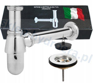 Syfon do umywalki chromowany z sitkiem umywalkowym