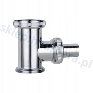 Króciec do syfonu umywalki z wyjściem na pralkę/zmywarkę CHROM