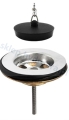 Syfon do umywalki rurowy metalowy + metalowe sitko z korkiem