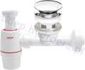 Syfon umywalkowy bez spustu NEO 32mm WIRQUIN + korek klik klak z przelewem