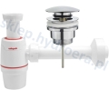 Syfon umywalkowy bez spustu NEO 32mm WIRQUIN + korek klik klak uniwersalny