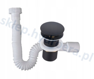 Syfon do umywalki Elastyczny Rozciągany Regulowany+korek klik klak CZARNY