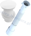 Syfon umywalki elastyczny regulowany + korek klik klak biały bez przelewu