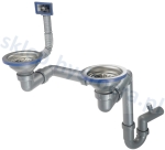 SYFON DEANTE Z PRZELEWEM DO ZLEWU WPUSZCZANEGO DWUKOMOROWEGO 1,5 i 2 KOMORY