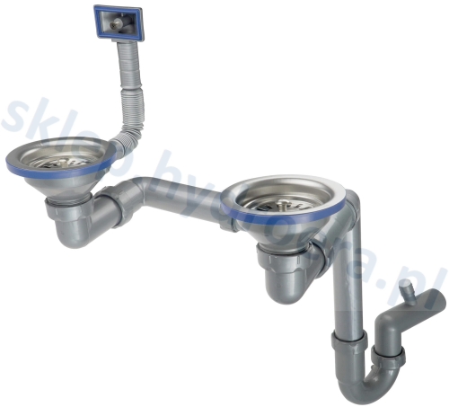SYFON DEANTE Z PRZELEWEM DO ZLEWU WPUSZCZANEGO DWUKOMOROWEGO 1,5 i 2 KOMORY