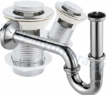 Syfon do umywalki rurkowy + korek klik klak z przelewem ABS NIERDZEWIEJĄCY