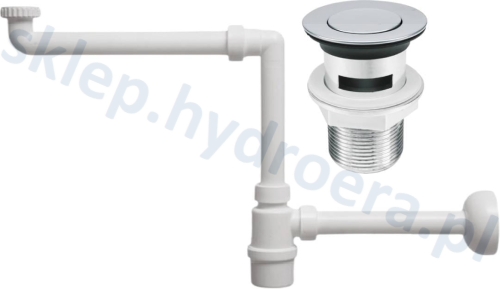 SYFON DO UMYWALKI TELESKOPOWY REGULOWANY + KOREK KLIK KLAK Z PRZELEWEM ABS