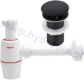 Syfon umywalkowy NEO 32mm WIRQUIN + korek klik klak bez przelewu czarny