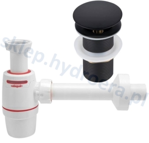 SYFON DO UMYWALKI WIRQUIN NEO AIR + KOREK KLIK KLAK BEZ PRZELEWU CZARNY