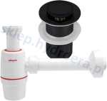 Syfon umywalkowy NEO 32mm WIRQUIN + korek klik klak bez przelewu czarny