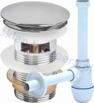 Syfon do umywalki umywalkowy pojedynczy + korek klik-klak z przelewem chrom