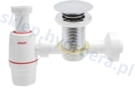 Syfon umywalkowy NEO 32mm WIRQUIN + korek klik klak bez przelewu chrom