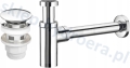Syfon do umywalki walec chrom + korek klik klak chrom ABS