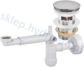 Syfon umywalki teleskopowy PREVEX + korek klik klak chrom z przelewem