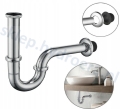 Syfon do umywalki chromowany rurkowy + korek klik klak chrom z przelewem