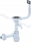 Syfon zlewozmywakowy do zlewu  z dużym sitkiem 115 mm 3,5 "  i kwadratowym przelewem