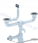 Syfon zlewozmywakowy do zlewu podwójnego duże sitka 115 " 3,5" 