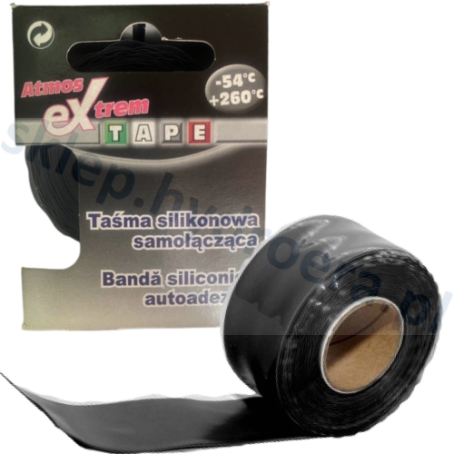 Taśma silikonowa naprawcza ATMOS czarna 25 mm x 3 m do RUR WĘZY PRZEWODÓW 