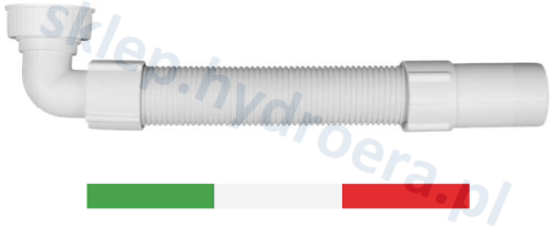 Syfon do umywalki elastyczny oszczędzający miejsce 1"1/4 x 32 mm wzmocniony